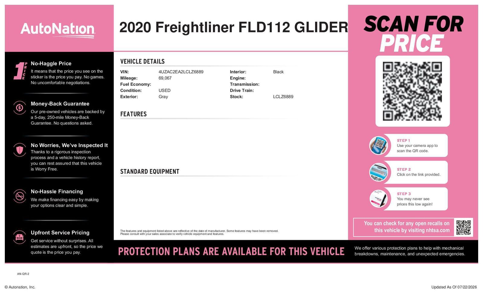 2020 FREIGHTLINER MT 45G Front Gasoline Engine Walk in Van Chassis