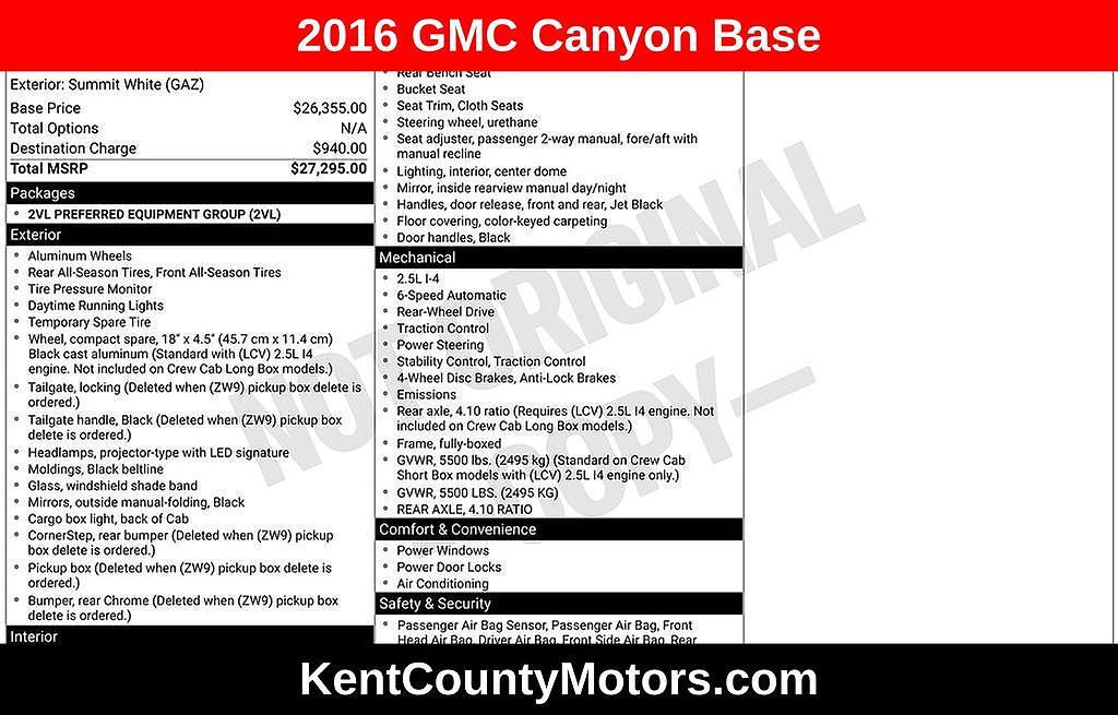 2016 GMC Canyon