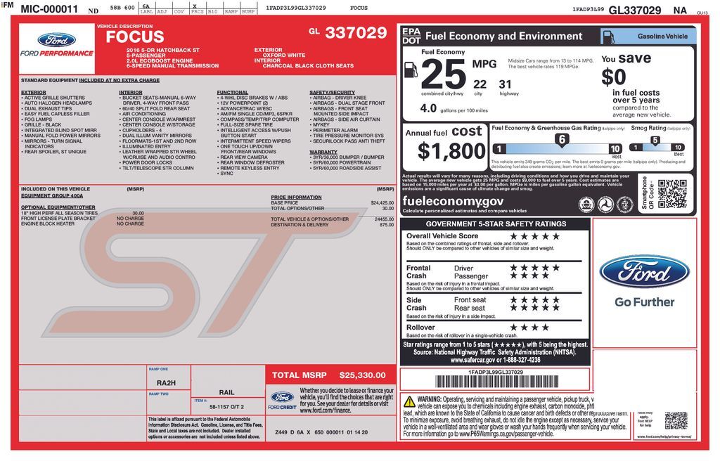 2016 FORD Focus