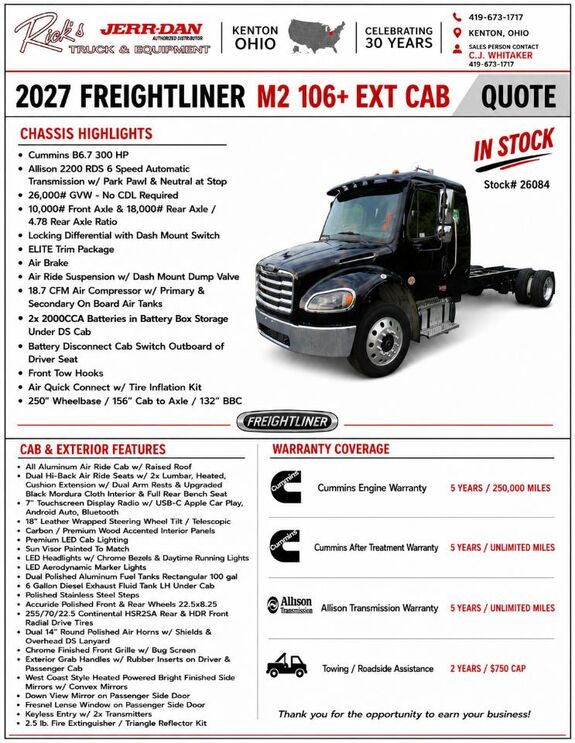 2027 FREIGHTLINER M2