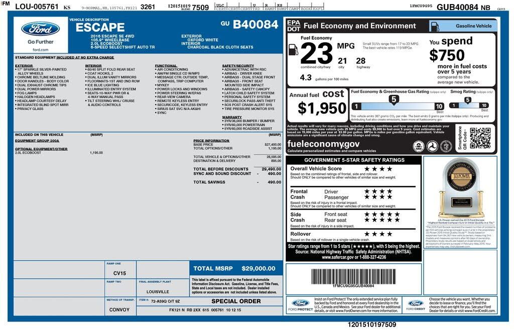 2016 FORD Escape