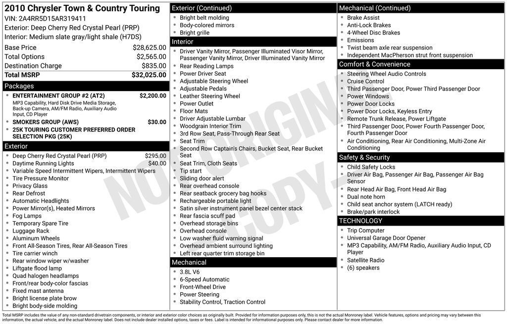 2010 CHRYSLER Town and Country