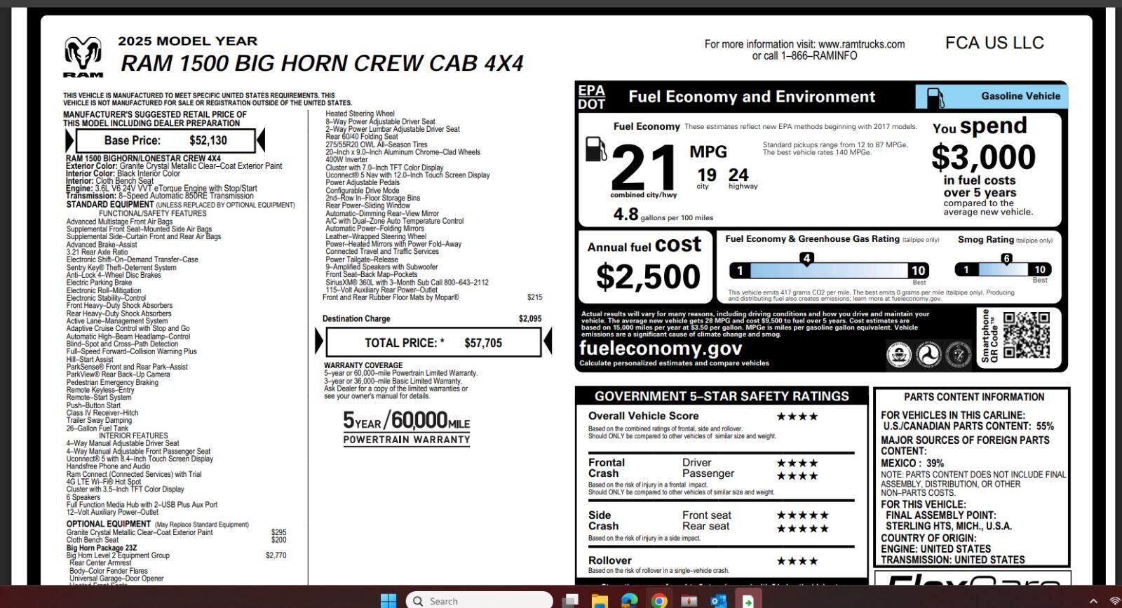 2025 RAM 1500