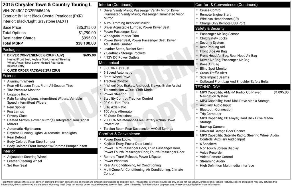 2015 CHRYSLER Town and Country