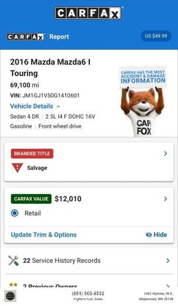 2016 MAZDA Mazda6