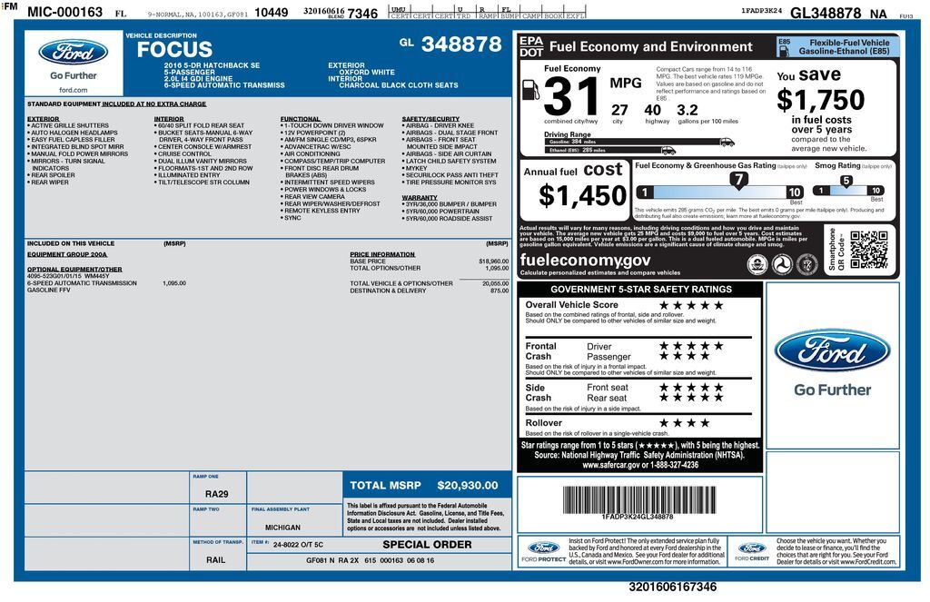 2016 FORD Focus