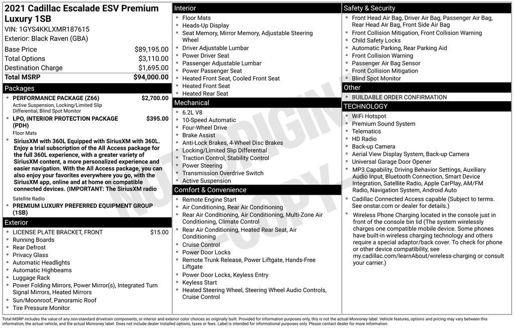 2021 CADILLAC Escalade ESV