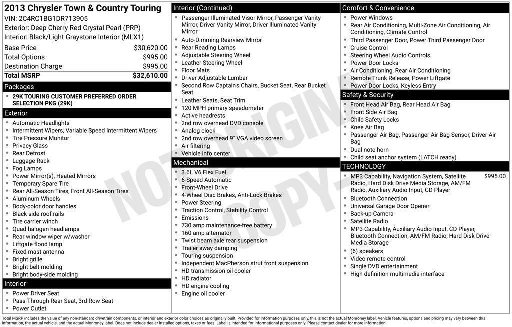 2013 CHRYSLER Town and Country