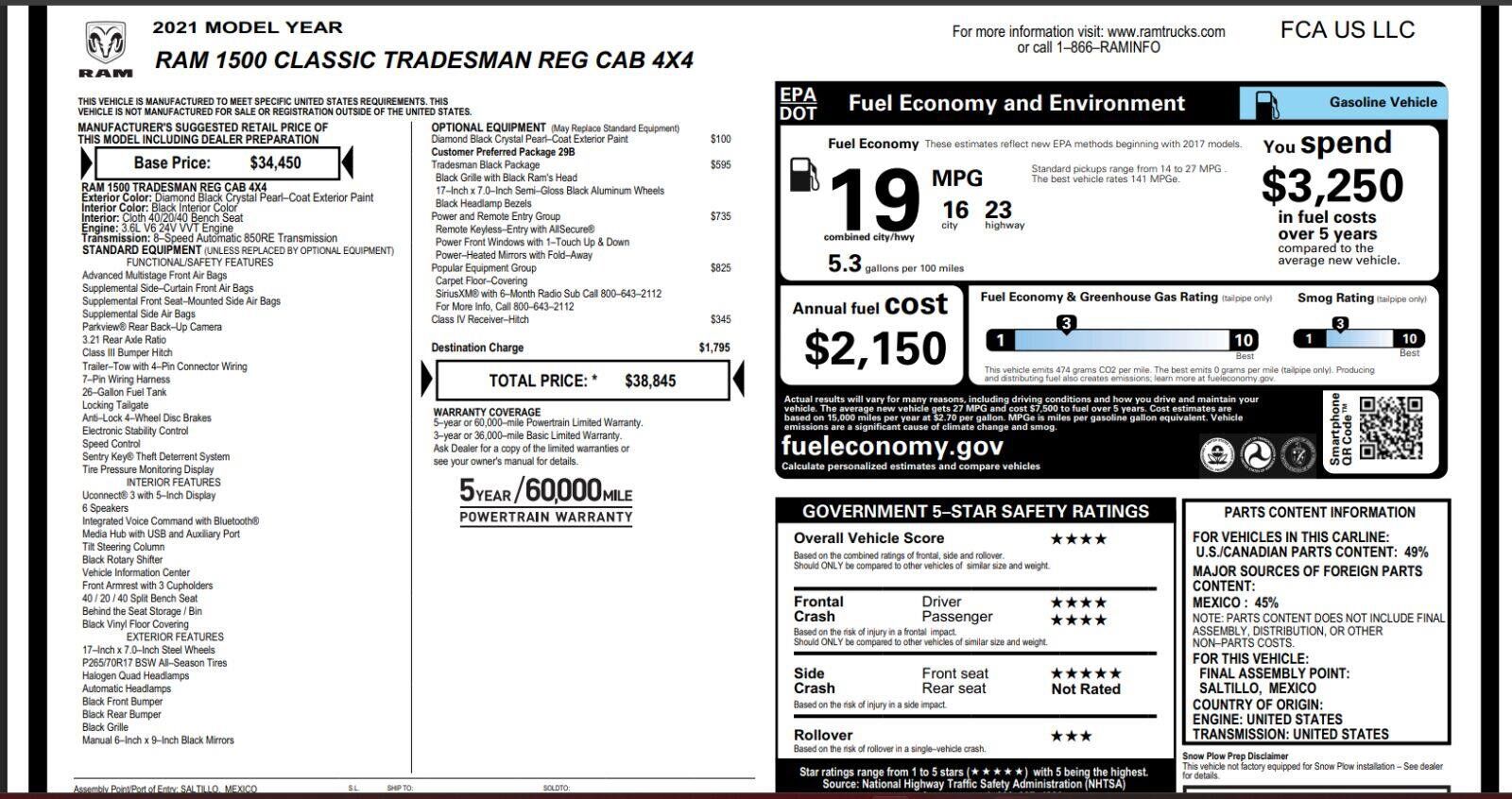 2021 RAM 1500