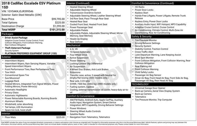 2018 CADILLAC Escalade ESV