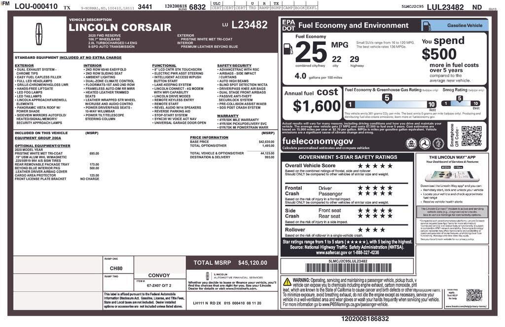 2020 LINCOLN Corsair