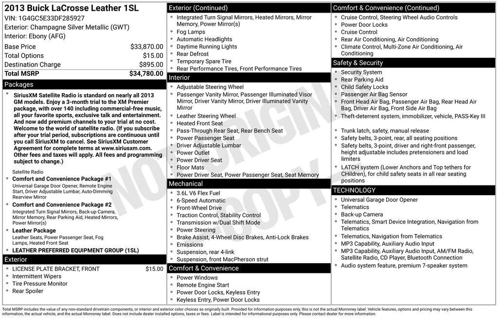 2013 BUICK LaCrosse