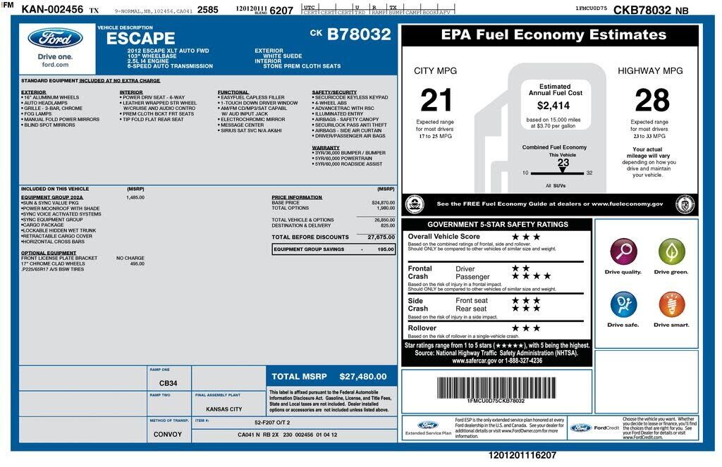 2012 FORD Escape
