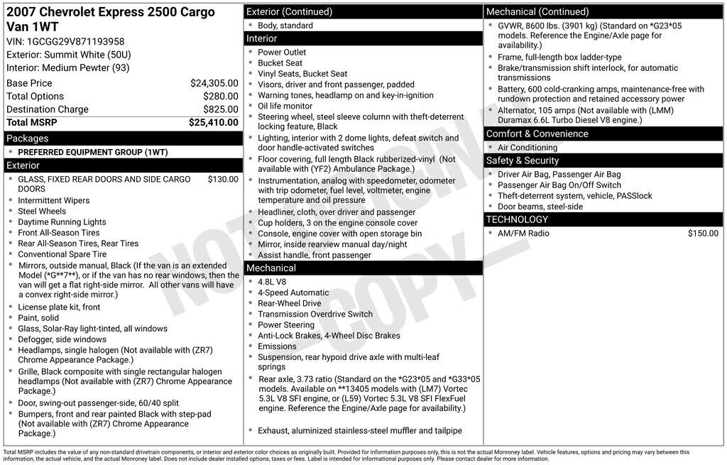 2007 CHEVROLET Express