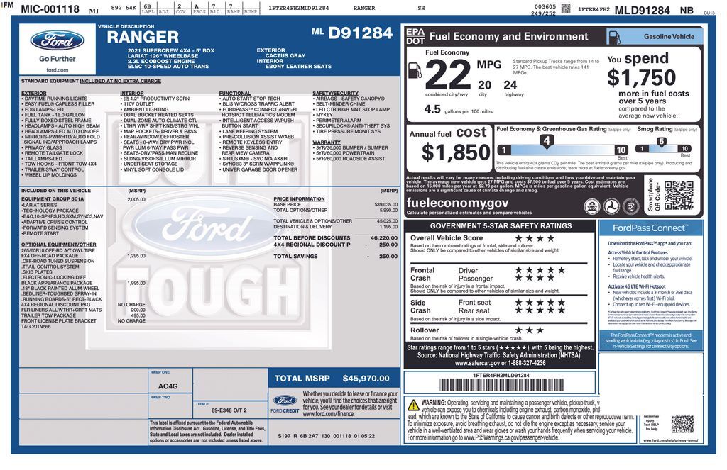 2021 FORD Ranger