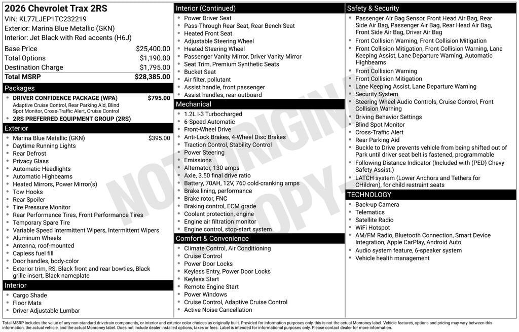 2026 CHEVROLET Trax