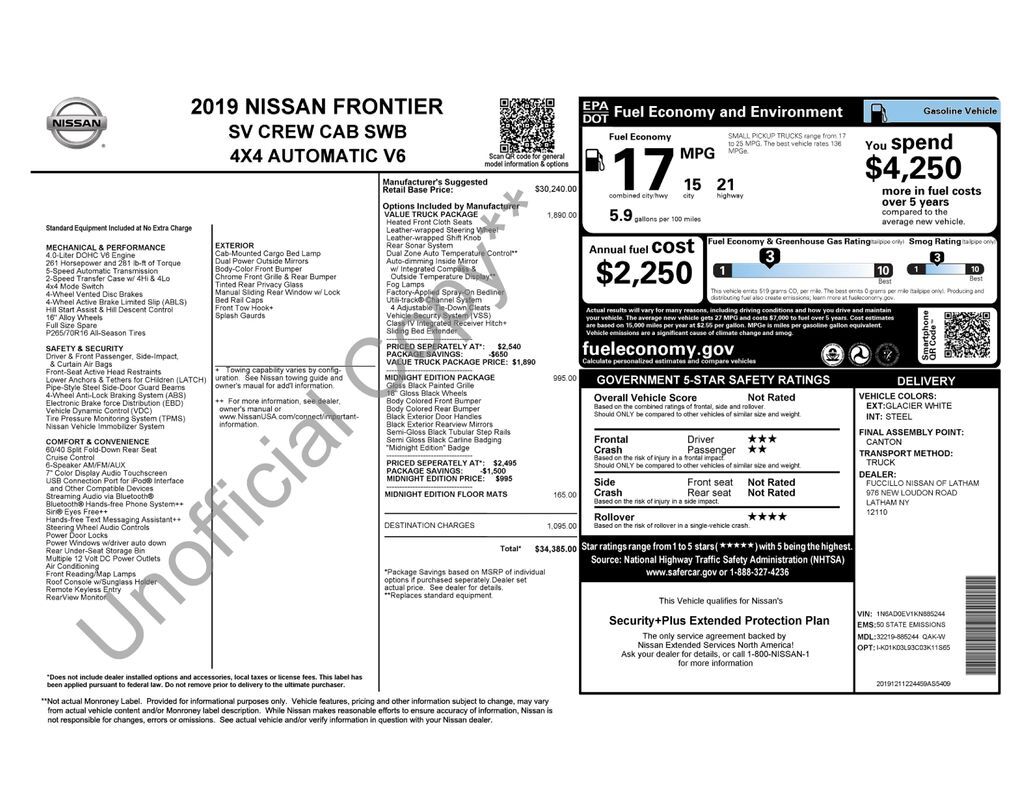 2019 NISSAN Frontier