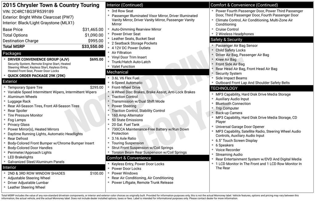 2015 CHRYSLER Town and Country