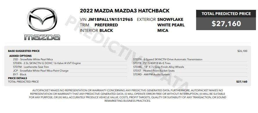 2022 MAZDA Mazda3