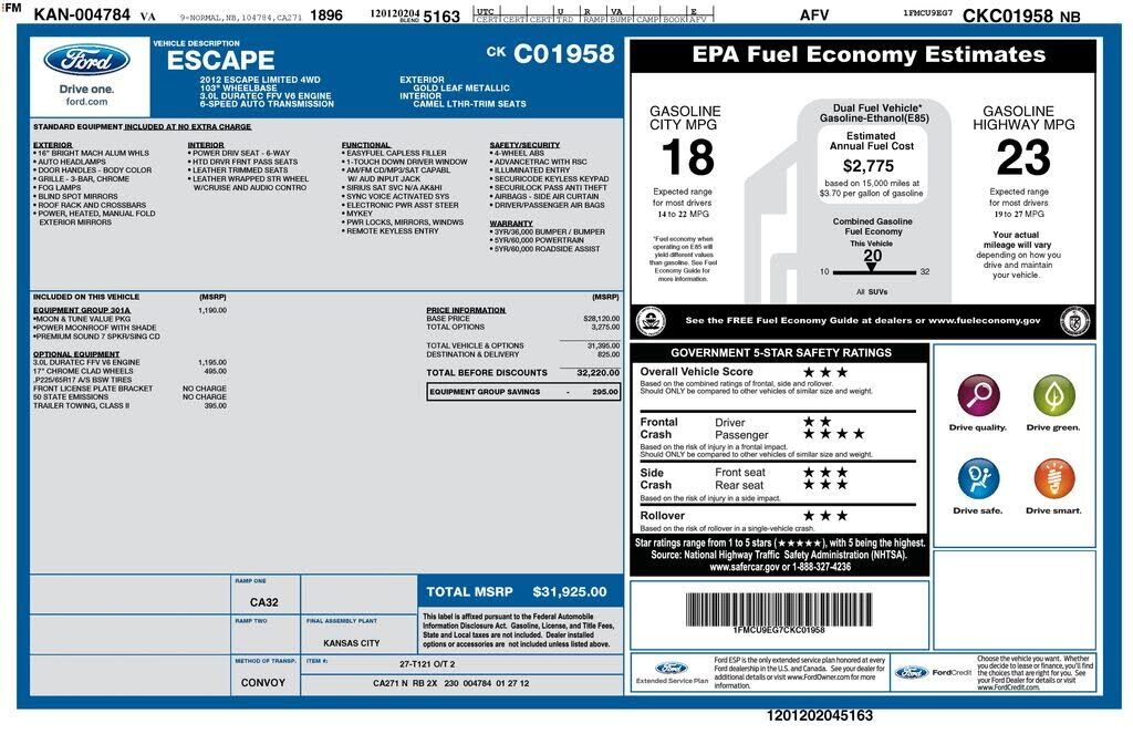 2012 FORD Escape
