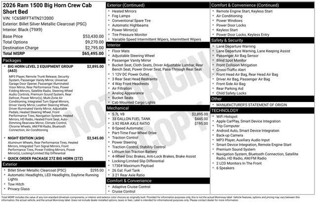 2026 RAM 1500