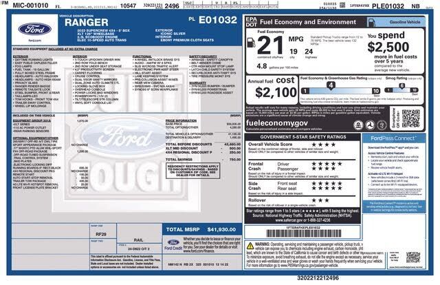 2023 FORD Ranger