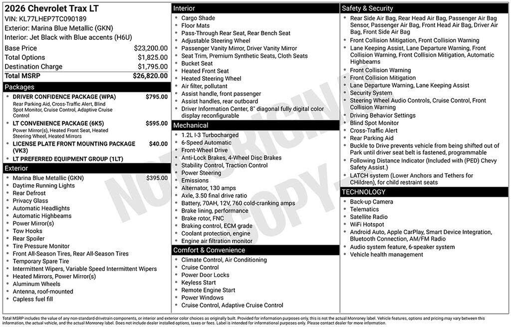 2026 CHEVROLET Trax