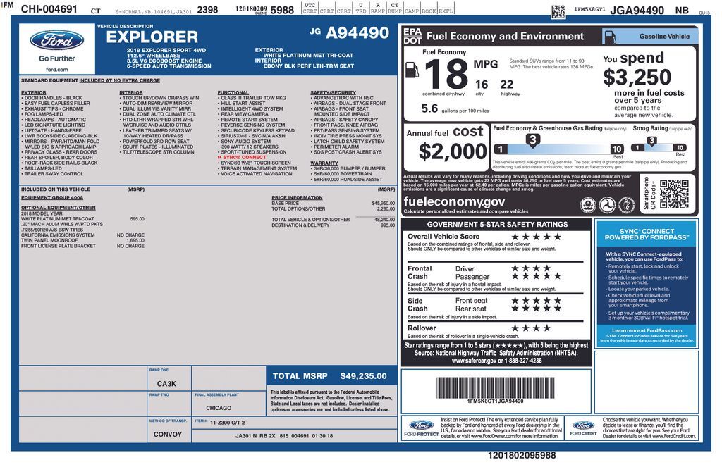 2018 FORD Explorer