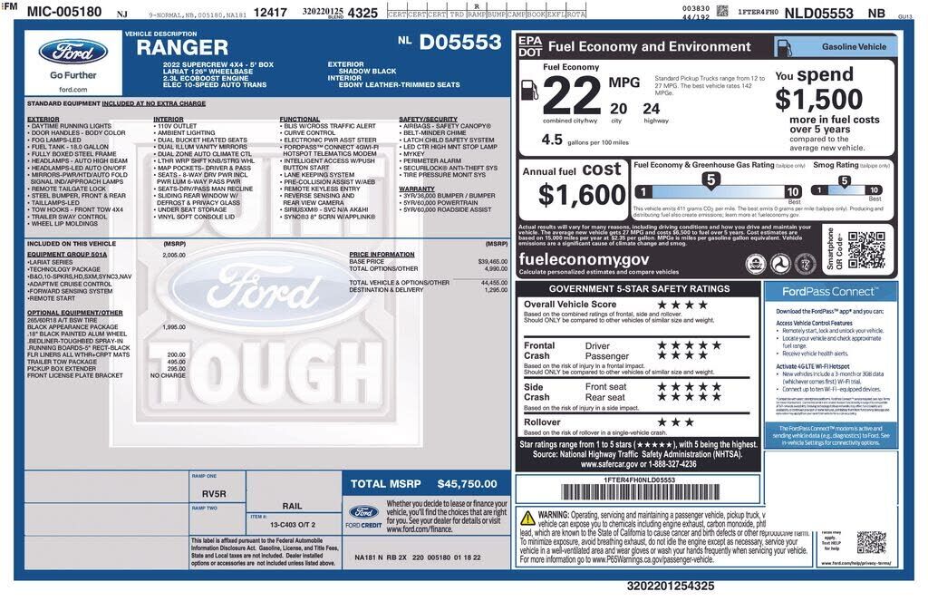 2022 FORD Ranger