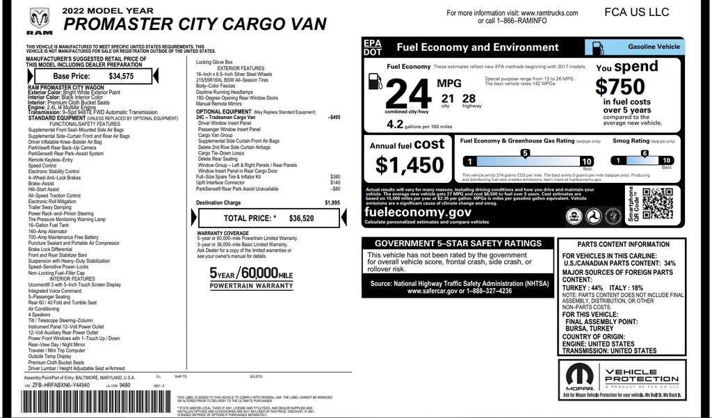 2022 RAM Promaster City