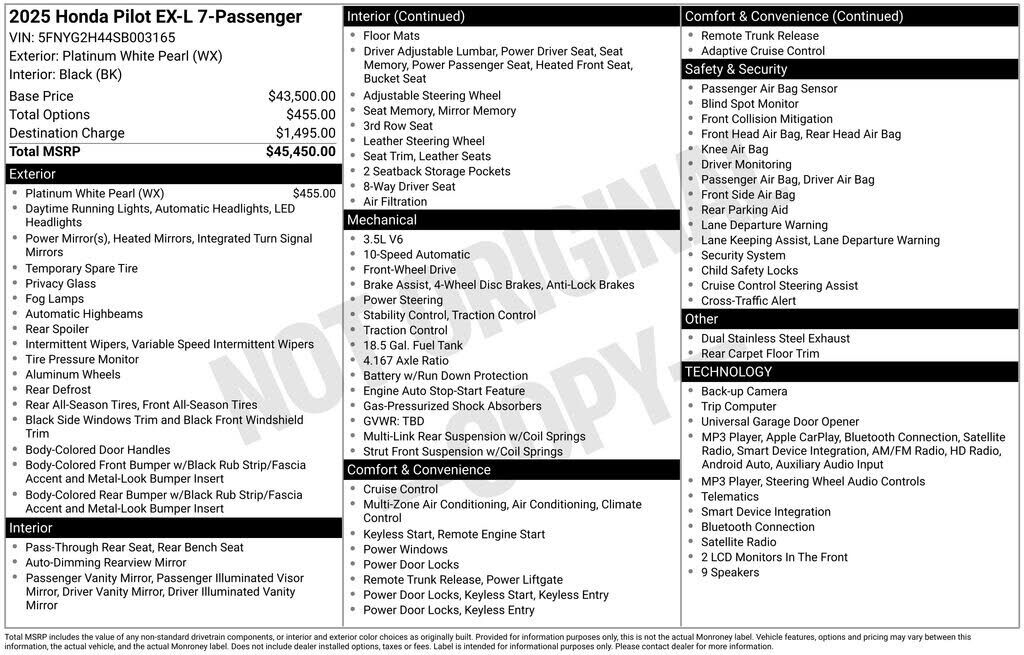 2025 HONDA Pilot