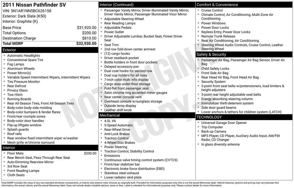 2011 NISSAN Pathfinder