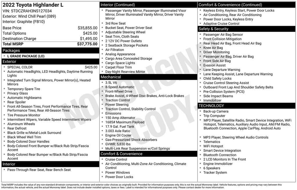 2022 TOYOTA Highlander