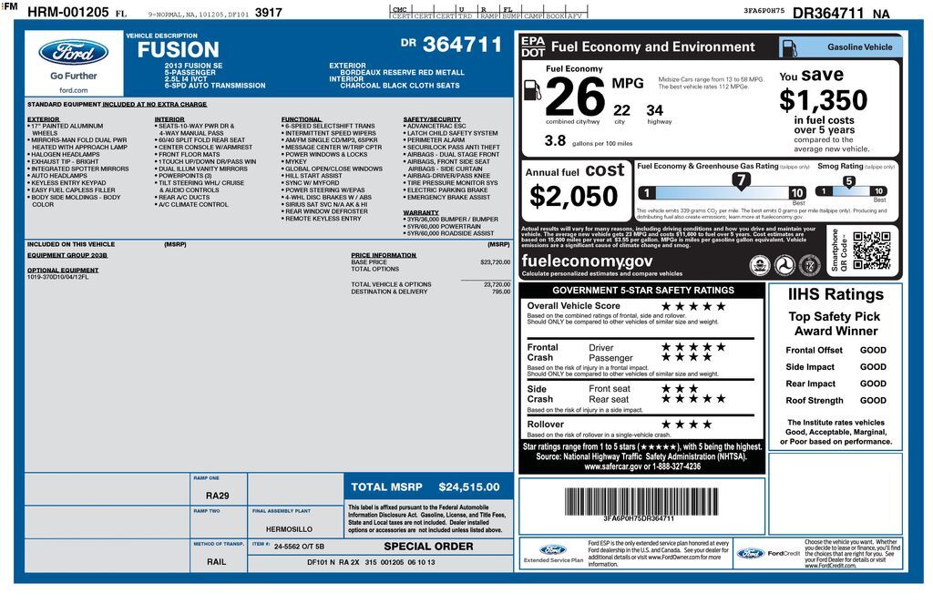 2013 FORD Fusion