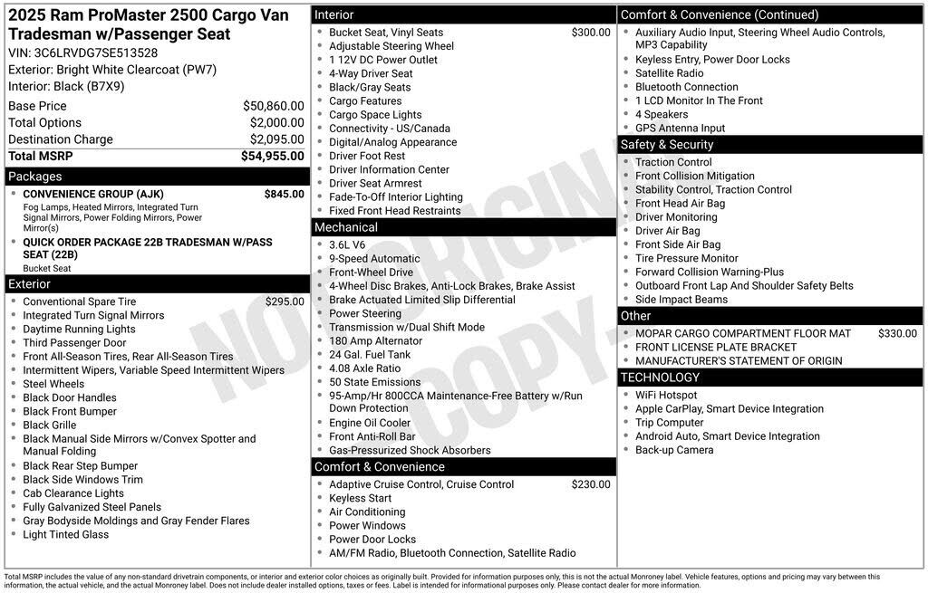 2025 RAM Promaster 2500