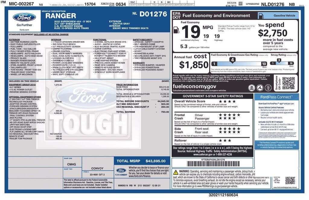 2022 FORD Ranger