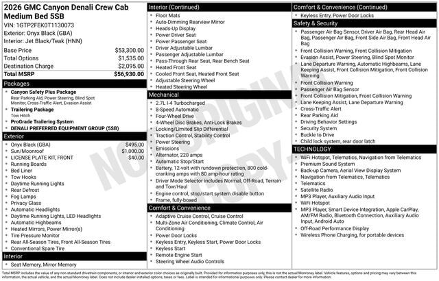 2026 GMC Canyon