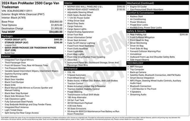 2024 RAM Promaster 2500