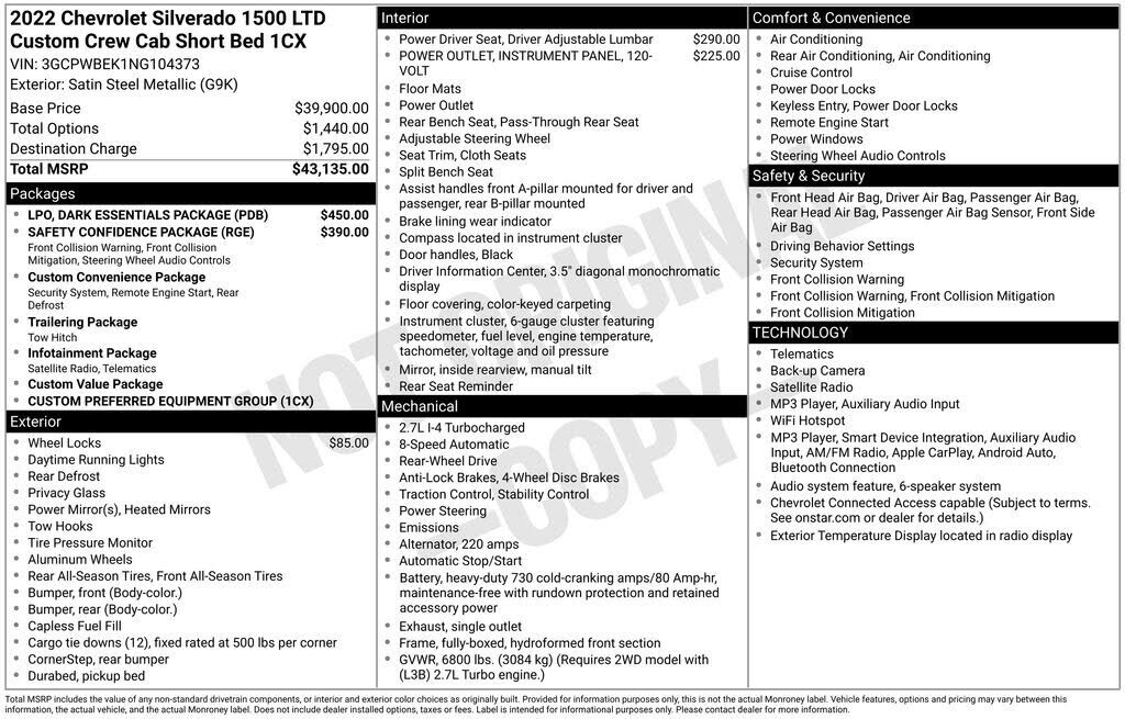 2022 CHEVROLET Silverado LTD