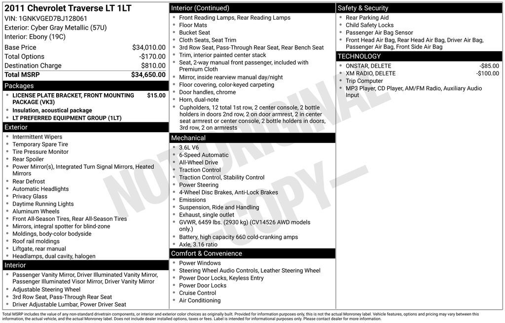 2011 CHEVROLET Traverse