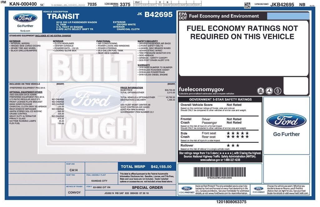 2018 FORD Transit