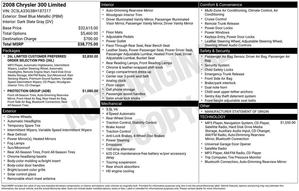 2008 CHRYSLER 300