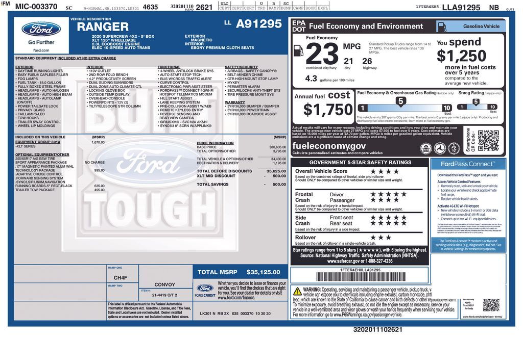 2020 FORD Ranger