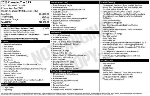 2026 CHEVROLET Trax