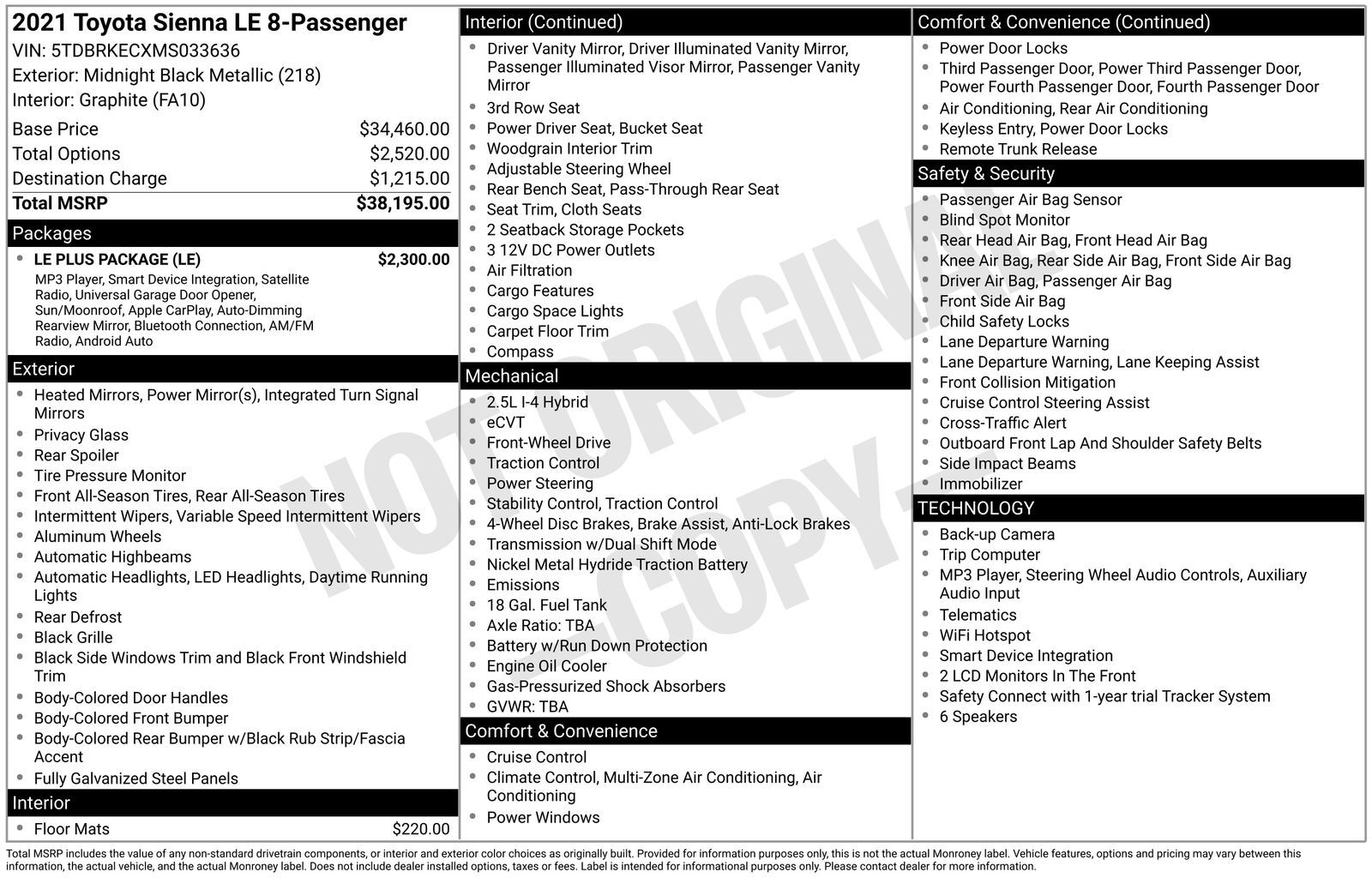 2021 TOYOTA Sienna
