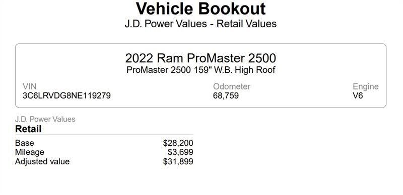 2022 RAM Promaster 2500