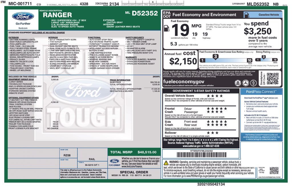 2021 FORD Ranger