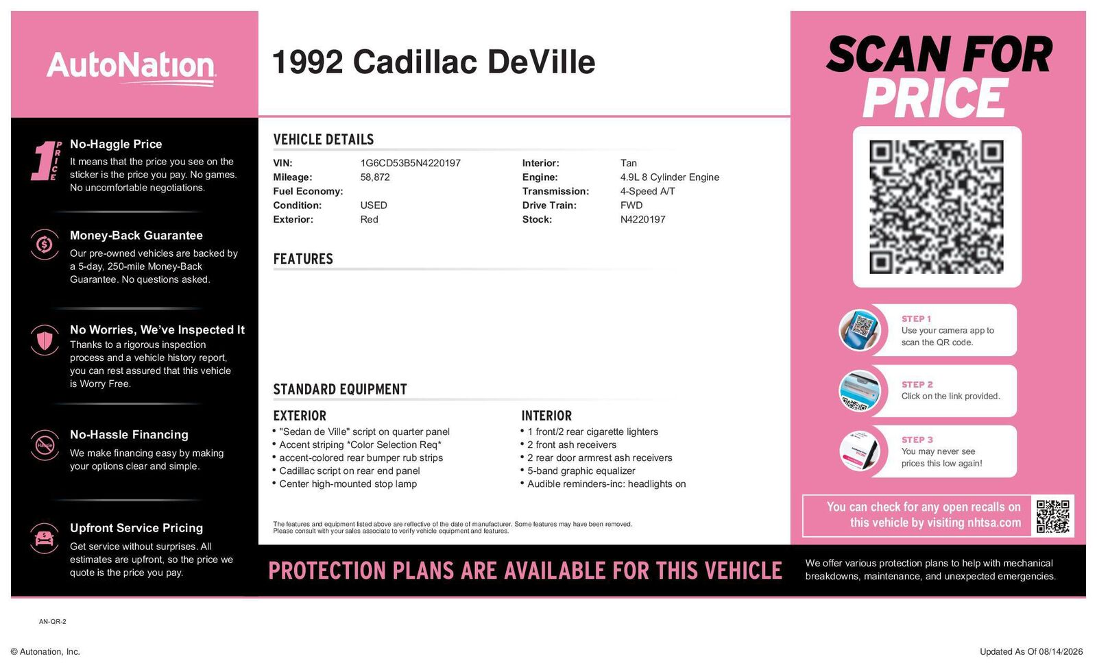 1992 CADILLAC Deville