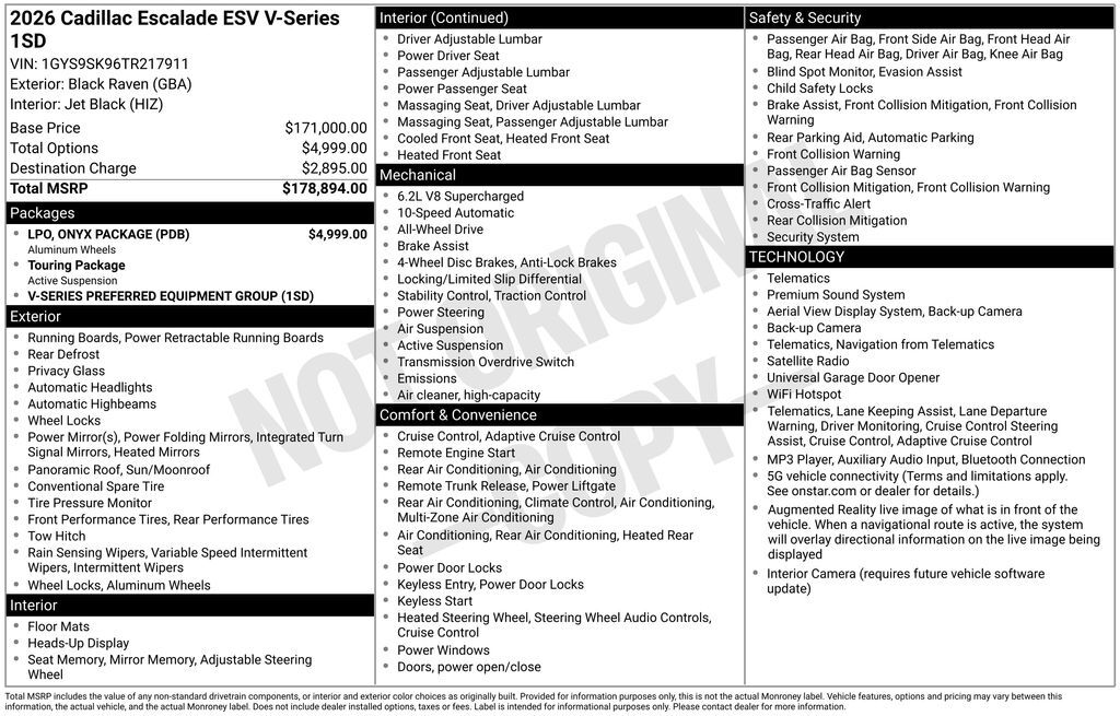 2026 CADILLAC Escalade ESV