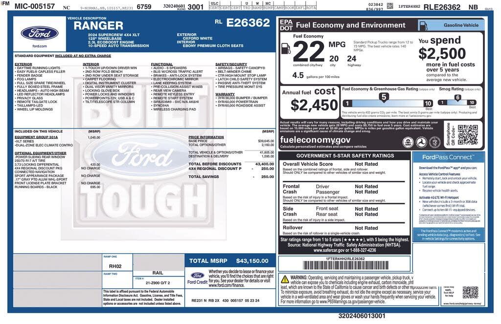 2024 FORD Ranger